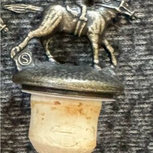 Blantons Bourbon Whiskey Rare letter “ S “ Bronze metal Cork topper COLLECTIBLE